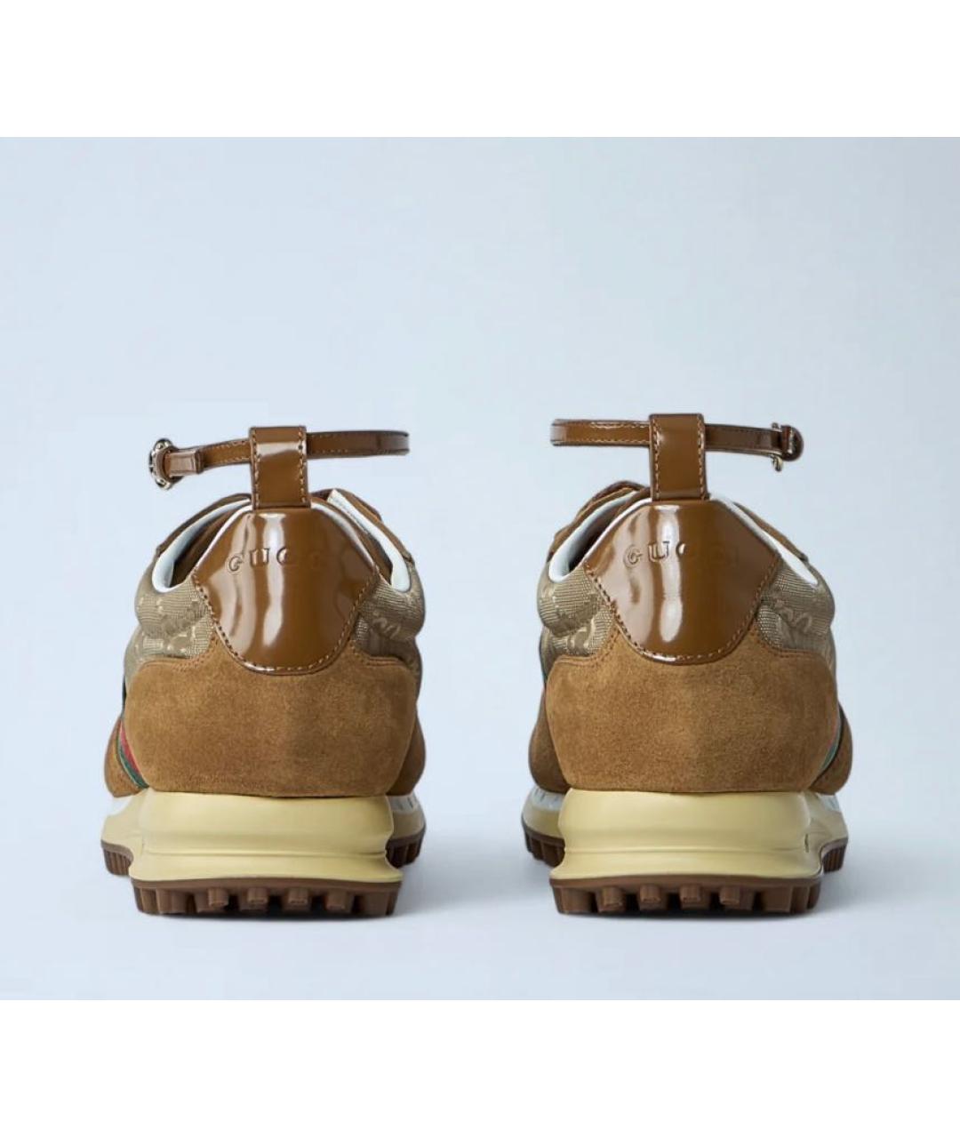 GUCCI Коричневые замшевые кроссовки, фото 5