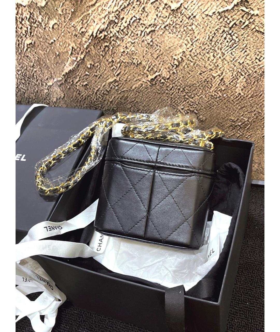 CHANEL Черная кожаная сумка через плечо, фото 5