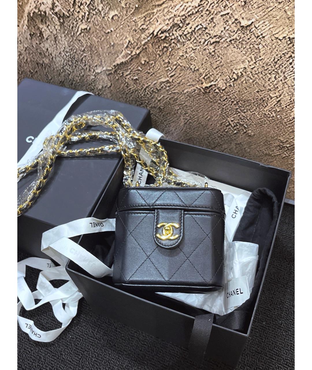 CHANEL Черная кожаная сумка через плечо, фото 7