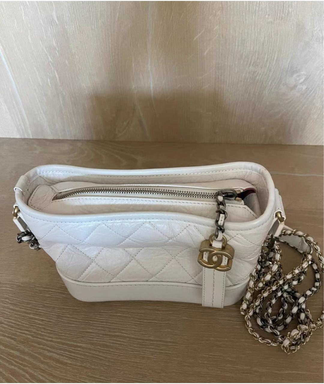 CHANEL Белая кожаная сумка через плечо, фото 4