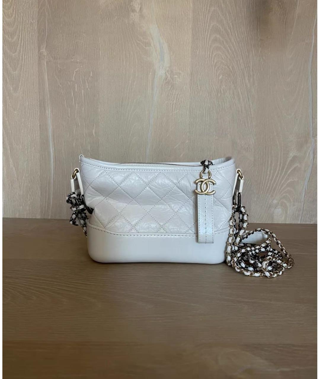 CHANEL Белая кожаная сумка через плечо, фото 2