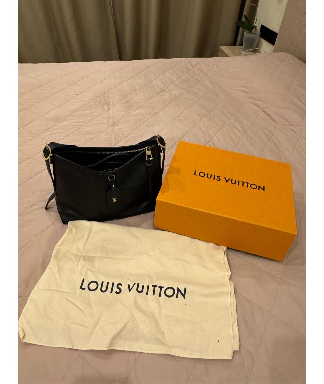 LOUIS VUITTON Черная кожаная сумка через плечо, фото 8