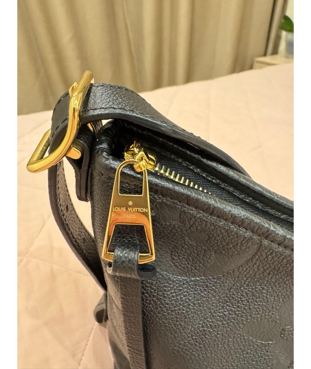 LOUIS VUITTON Черная кожаная сумка через плечо, фото 4