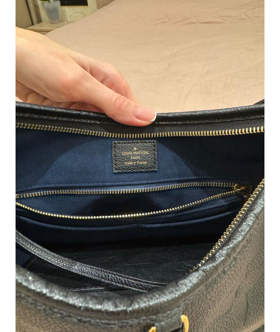 LOUIS VUITTON Черная кожаная сумка через плечо, фото 7