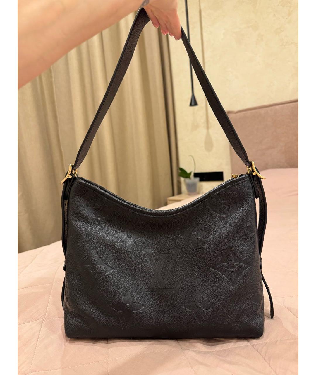LOUIS VUITTON Черная кожаная сумка через плечо, фото 6