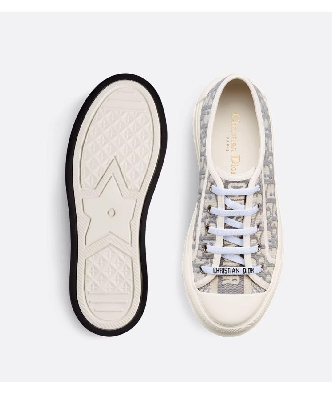CHRISTIAN DIOR Серые текстильные кеды, фото 4