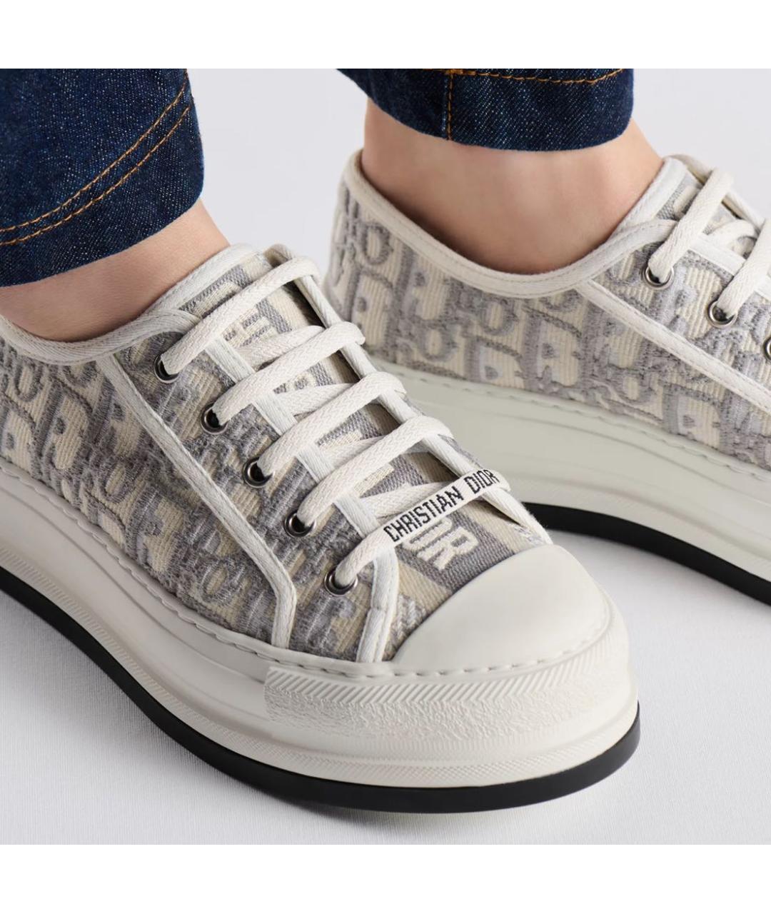 CHRISTIAN DIOR Серые текстильные кеды, фото 6