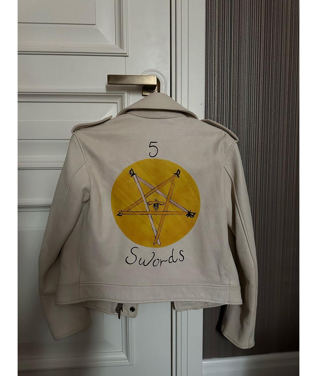 CHRISTIAN DIOR Белая кожаная куртка, фото 2