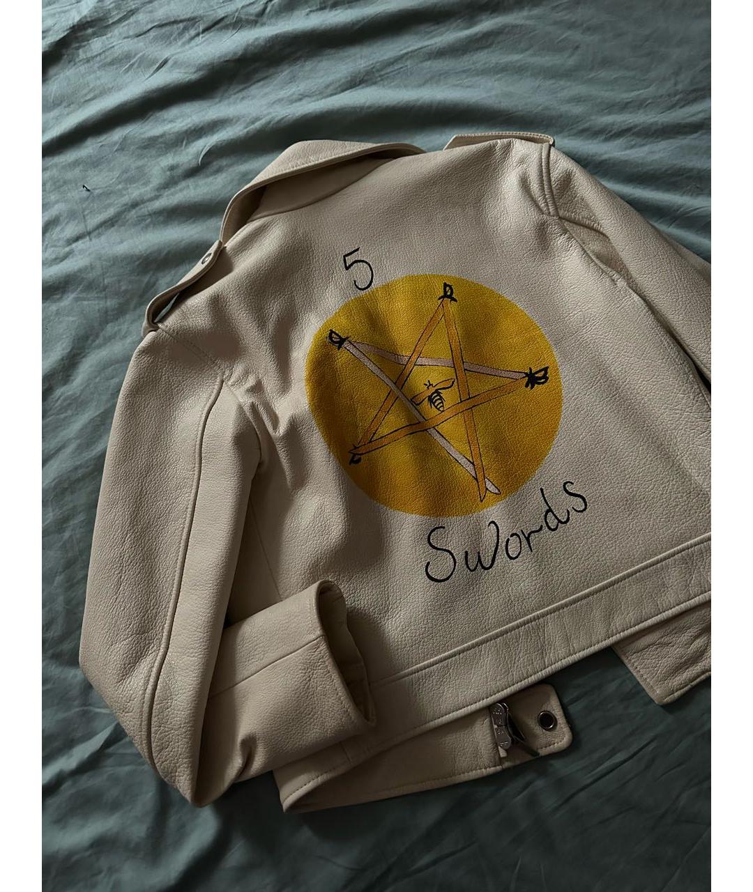 CHRISTIAN DIOR Белая кожаная куртка, фото 4