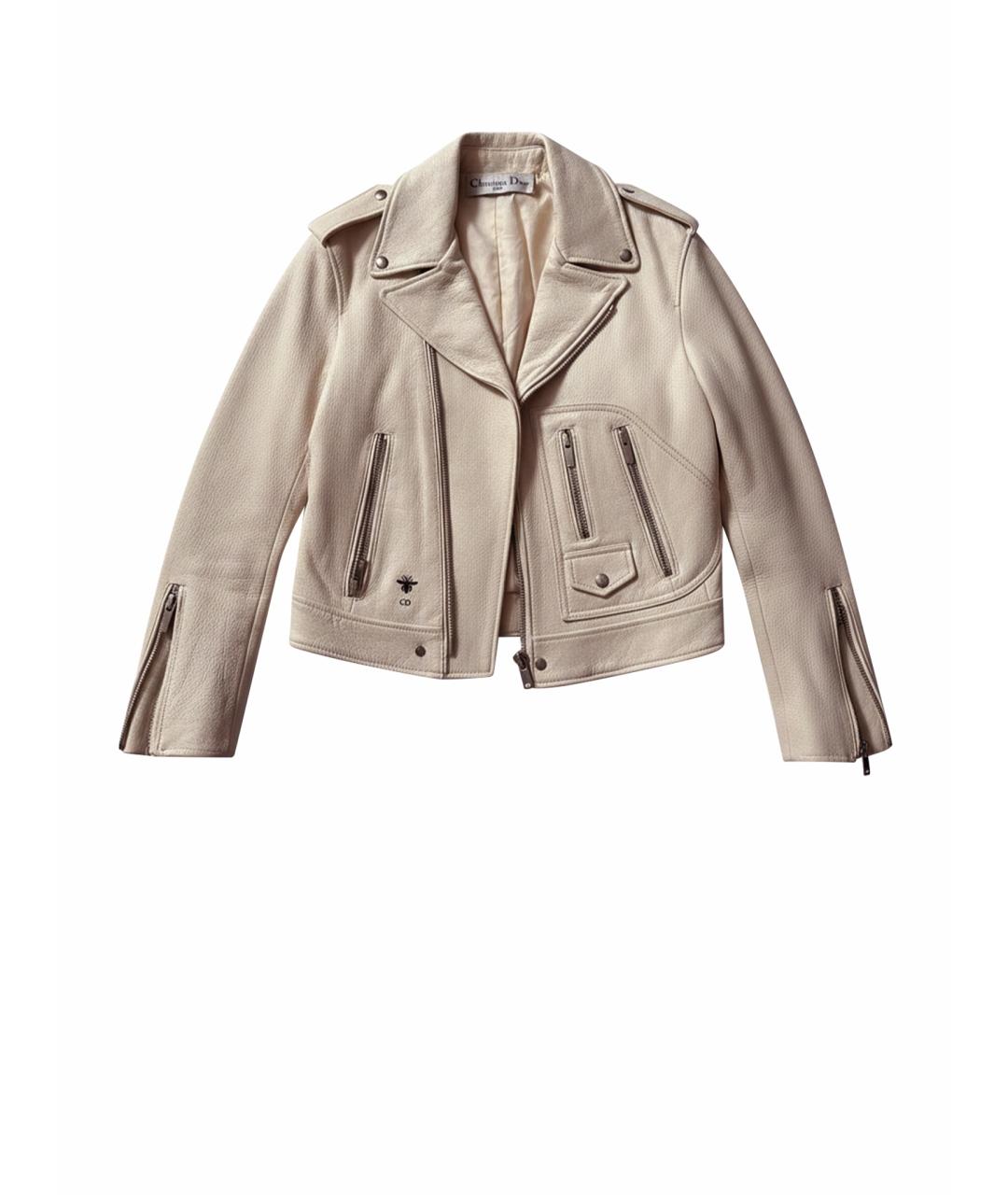 CHRISTIAN DIOR Белая кожаная куртка, фото 1