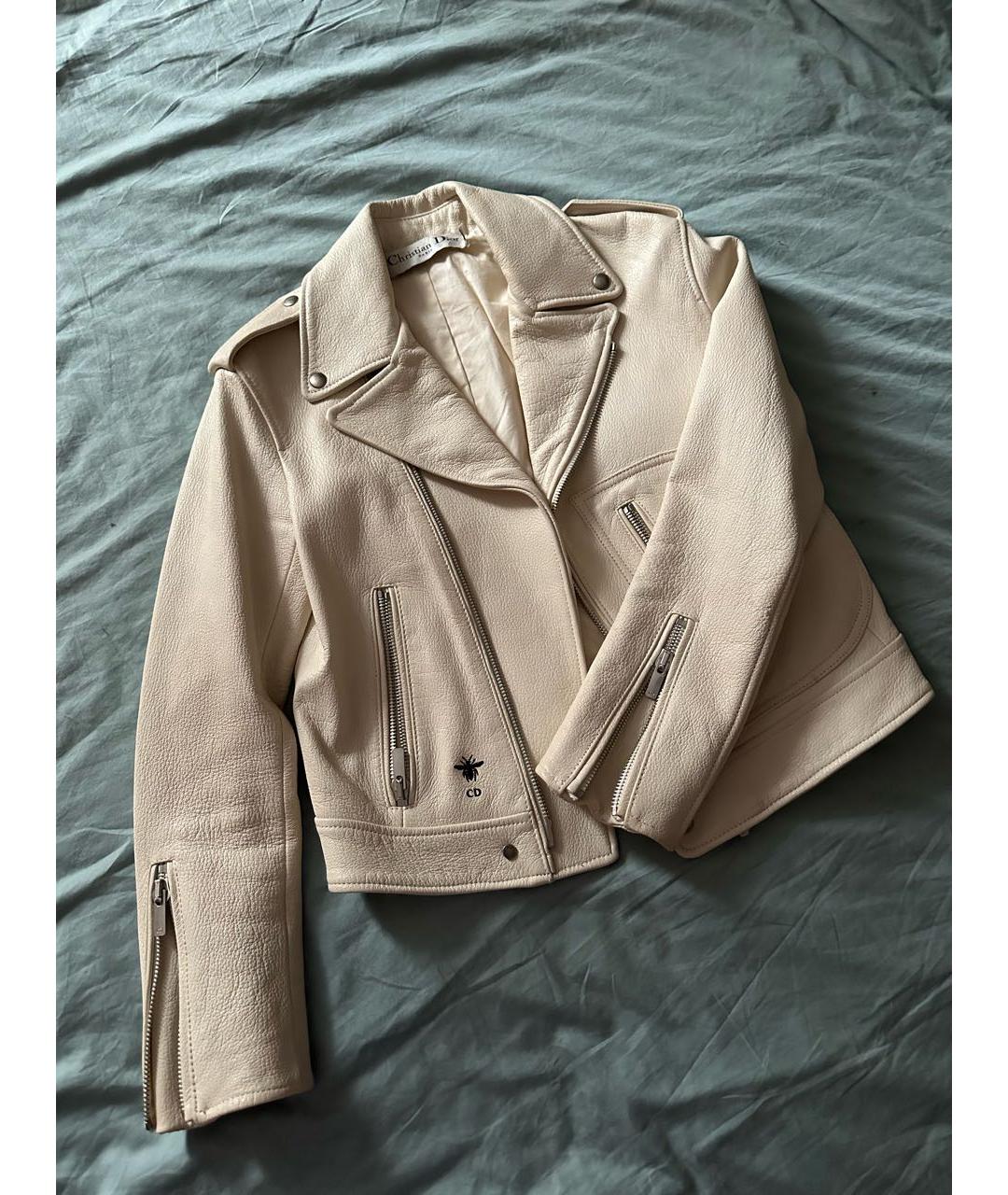 CHRISTIAN DIOR Белая кожаная куртка, фото 6