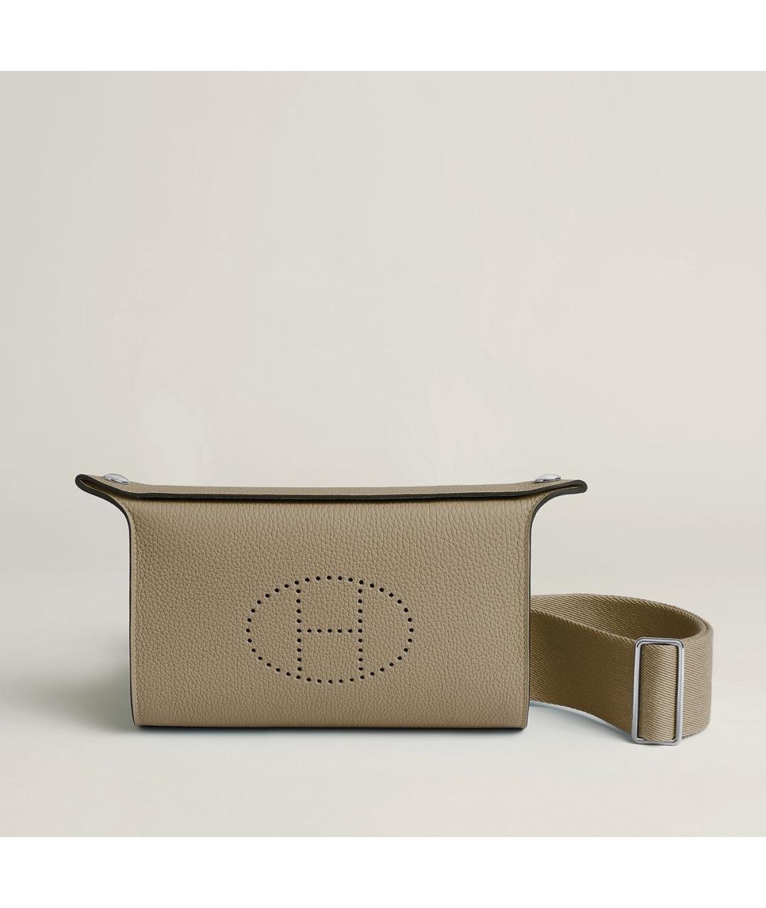 HERMES Бежевая кожаная сумка через плечо, фото 6