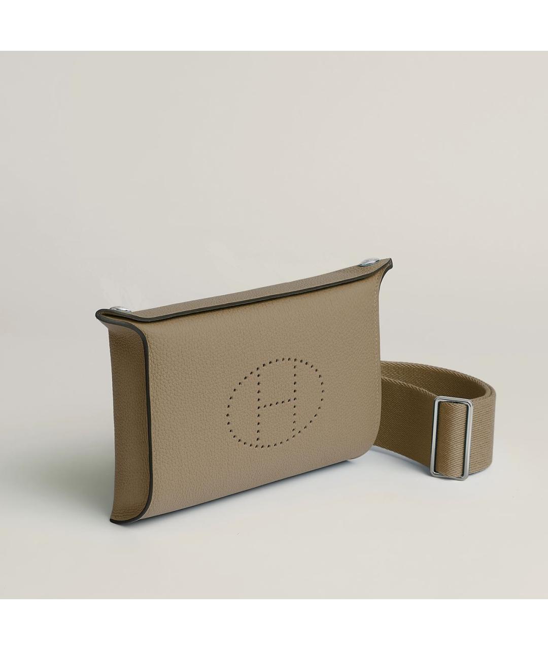 HERMES Бежевая кожаная сумка через плечо, фото 2