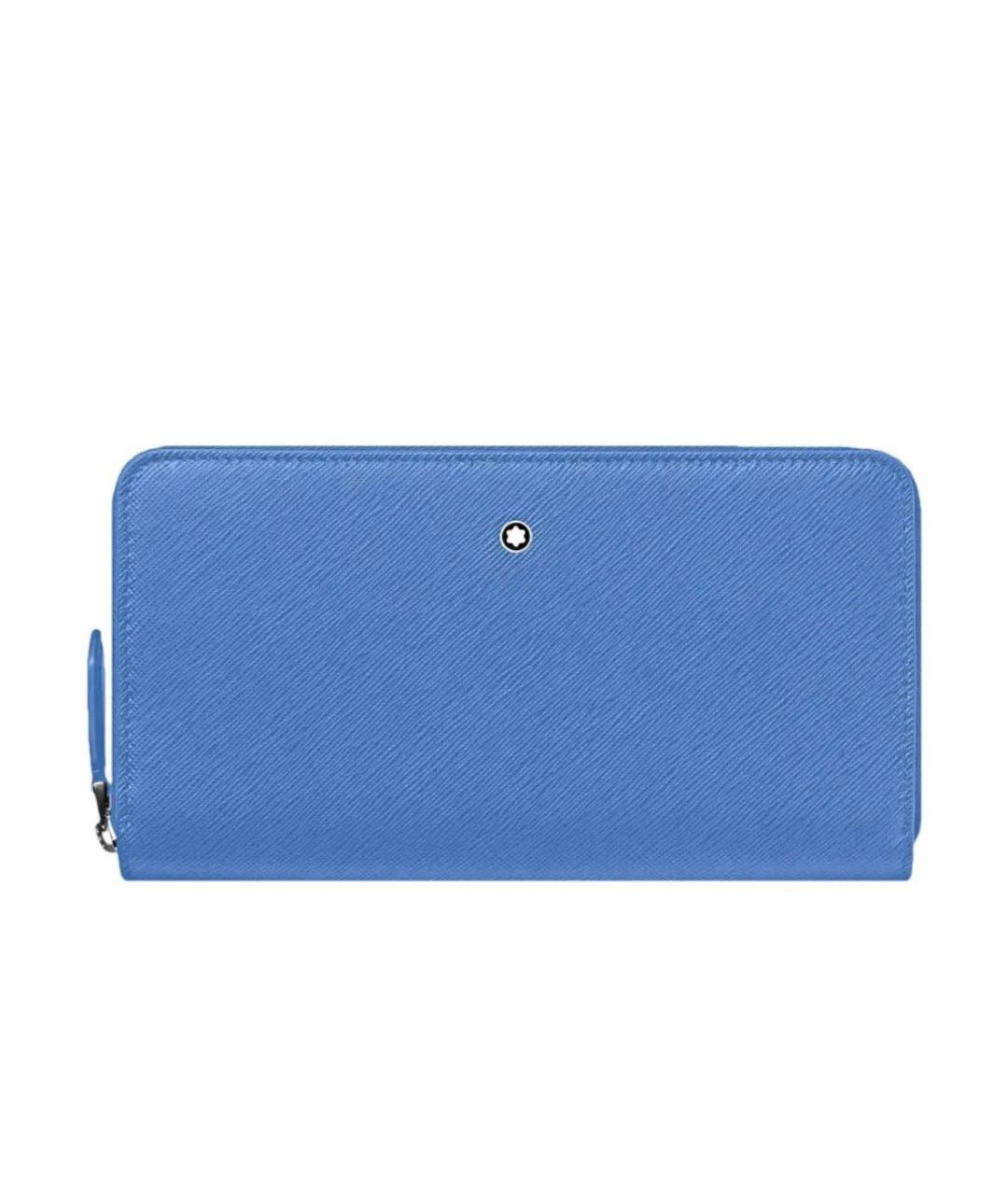 MONTBLANC Голубой кожаный кошелек, фото 1