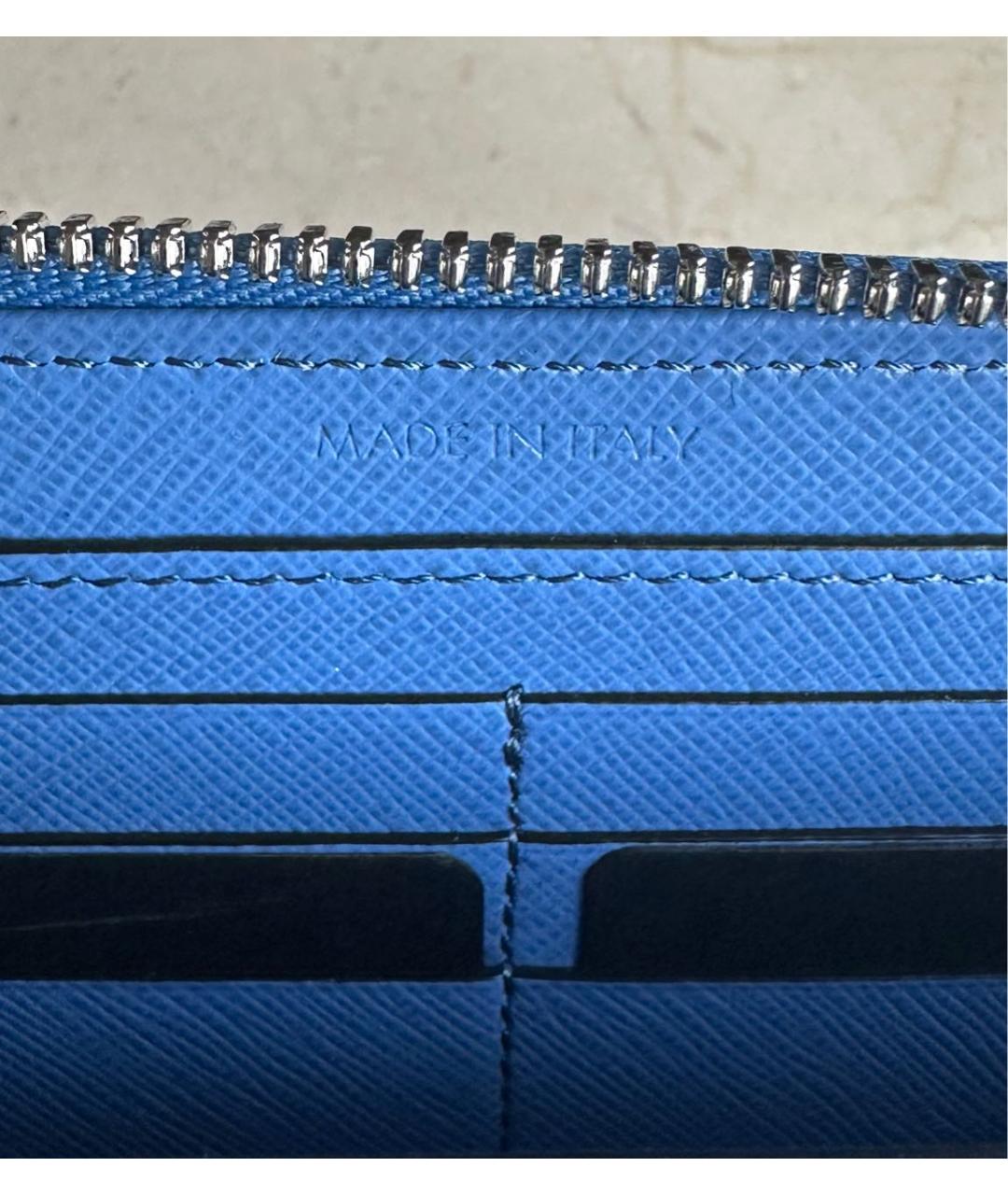MONTBLANC Голубой кожаный кошелек, фото 7