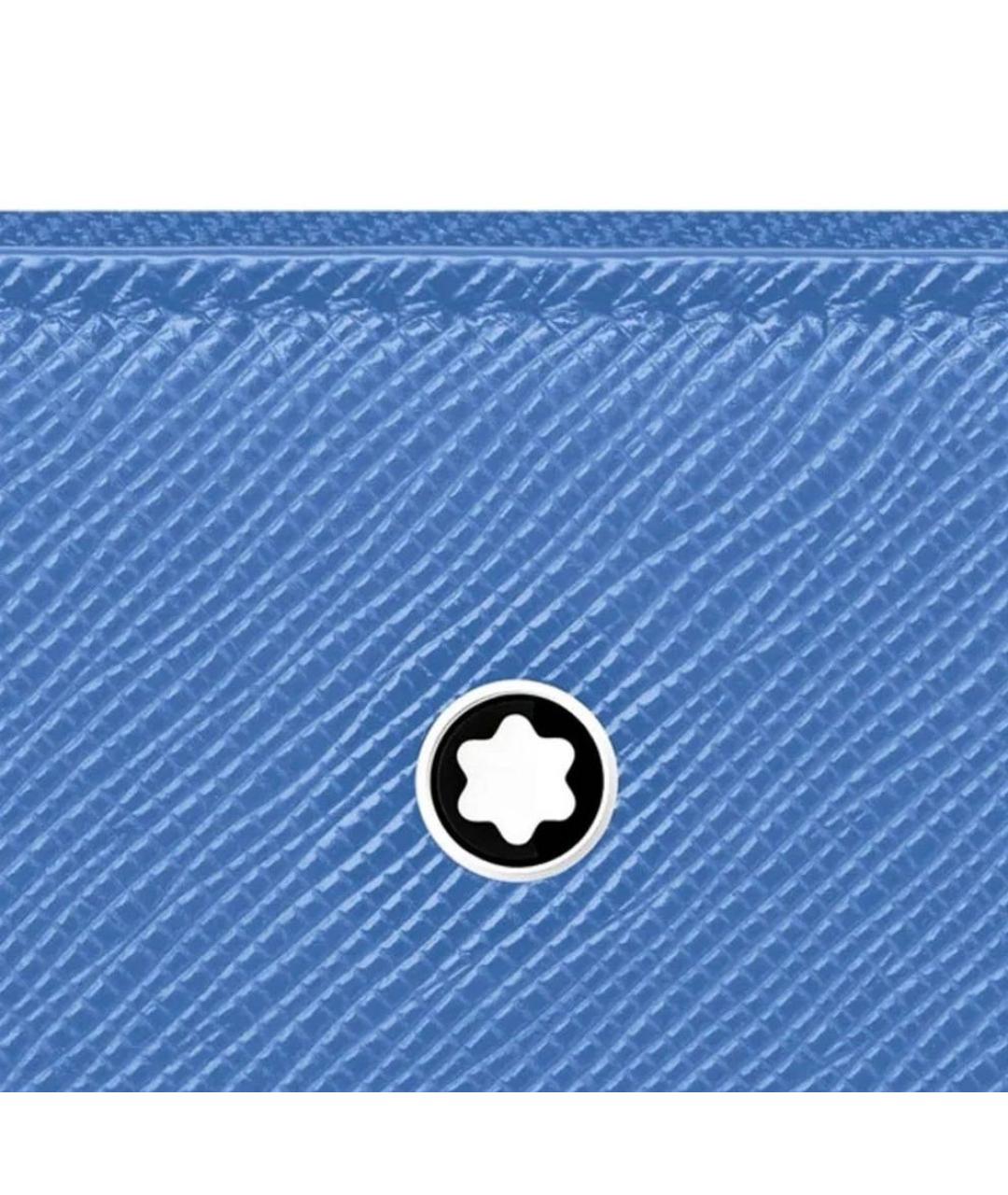 MONTBLANC Голубой кожаный кошелек, фото 3