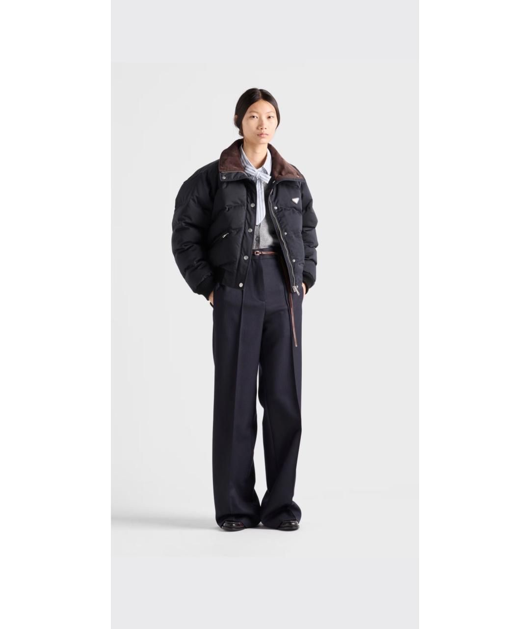 PRADA Черный полиамидовый пуховик, фото 3