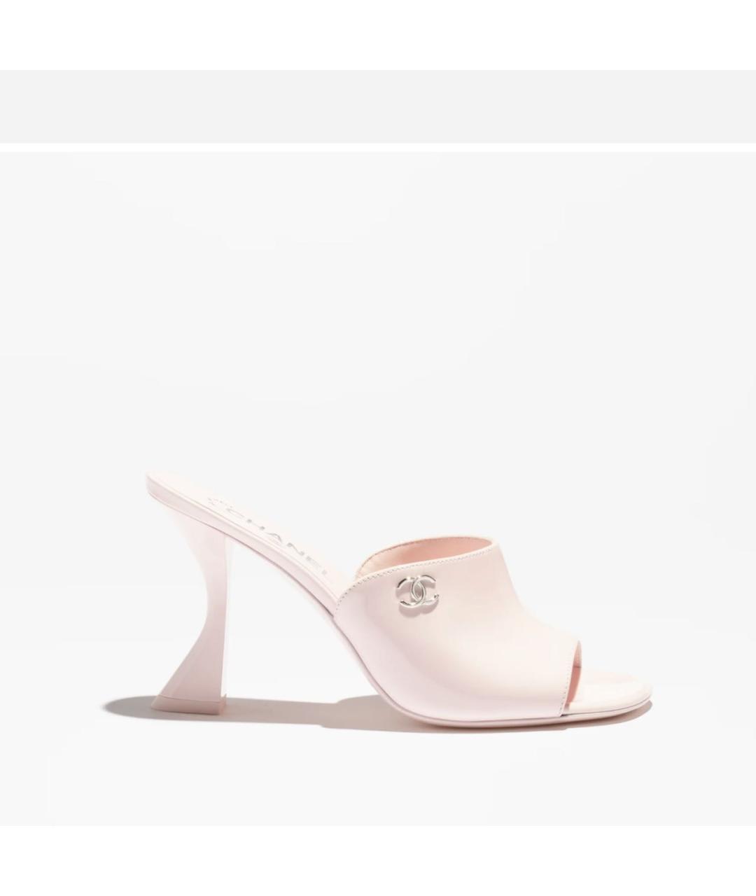 CHANEL Розовые мюли из лакированной кожи, фото 3