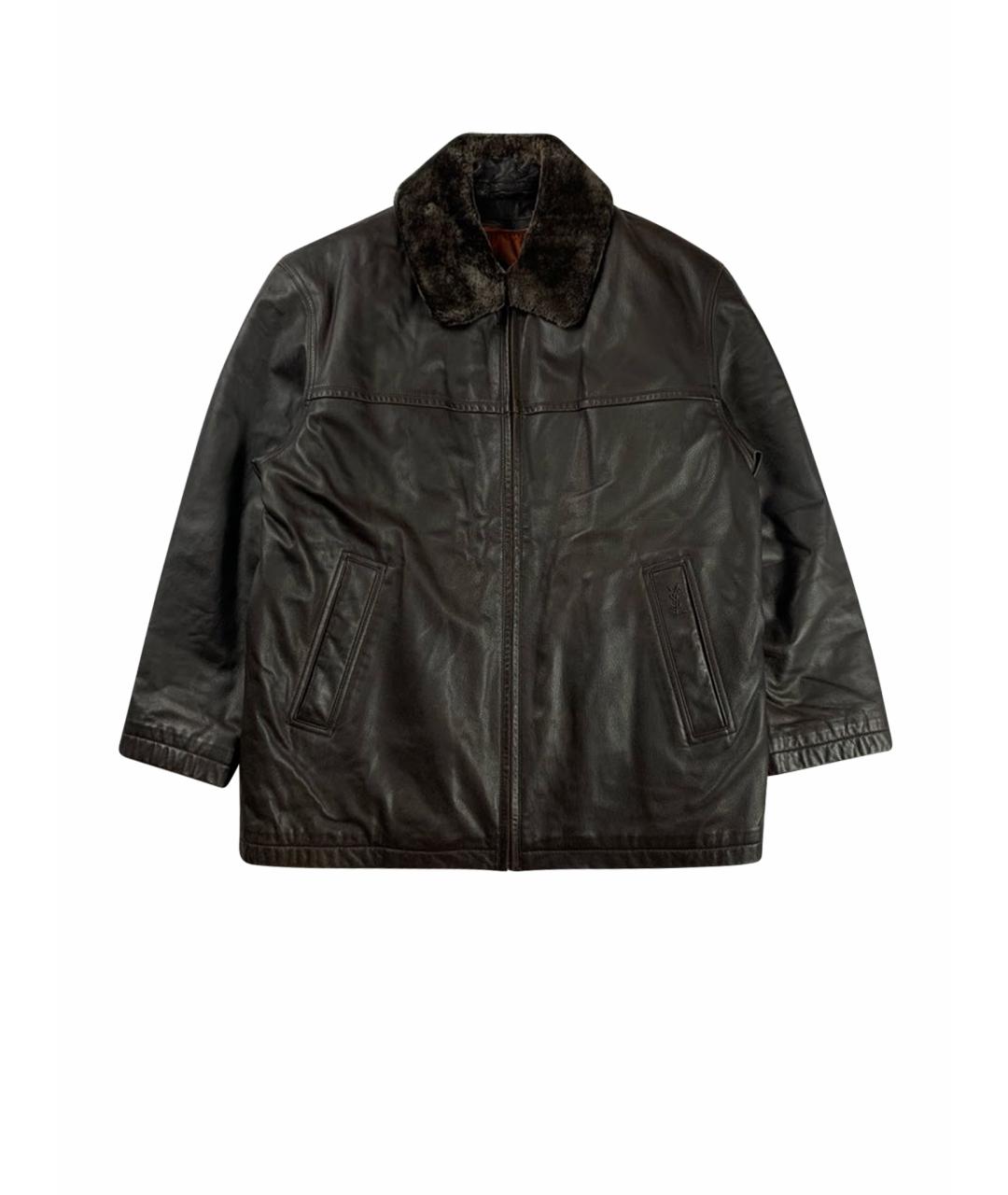 SAINT LAURENT Черная кожаная куртка, фото 1