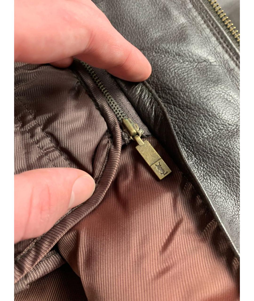 SAINT LAURENT Черная кожаная куртка, фото 6