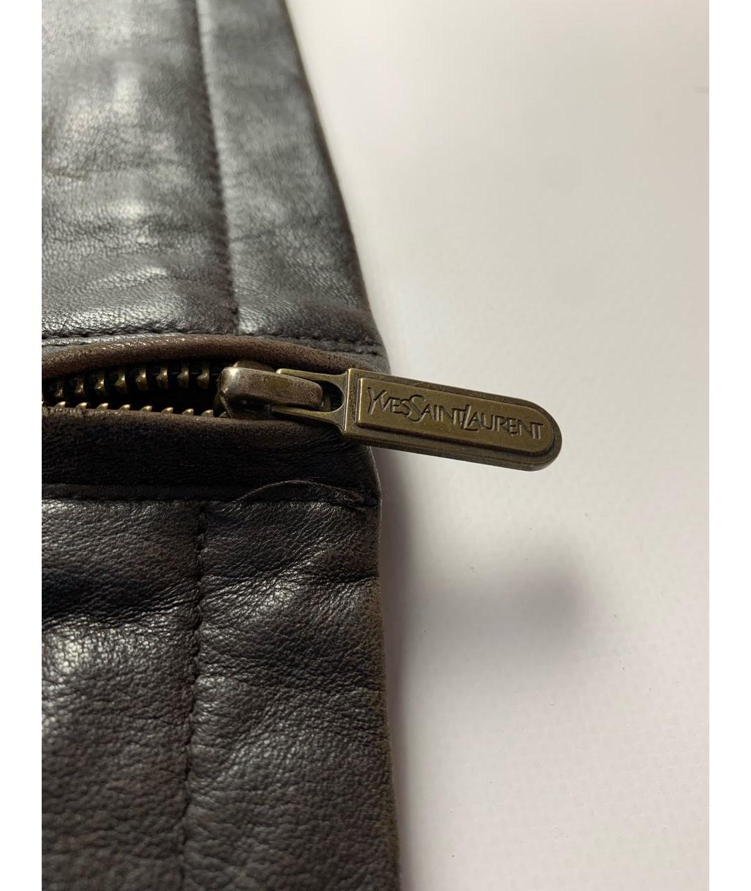 SAINT LAURENT Черная кожаная куртка, фото 4