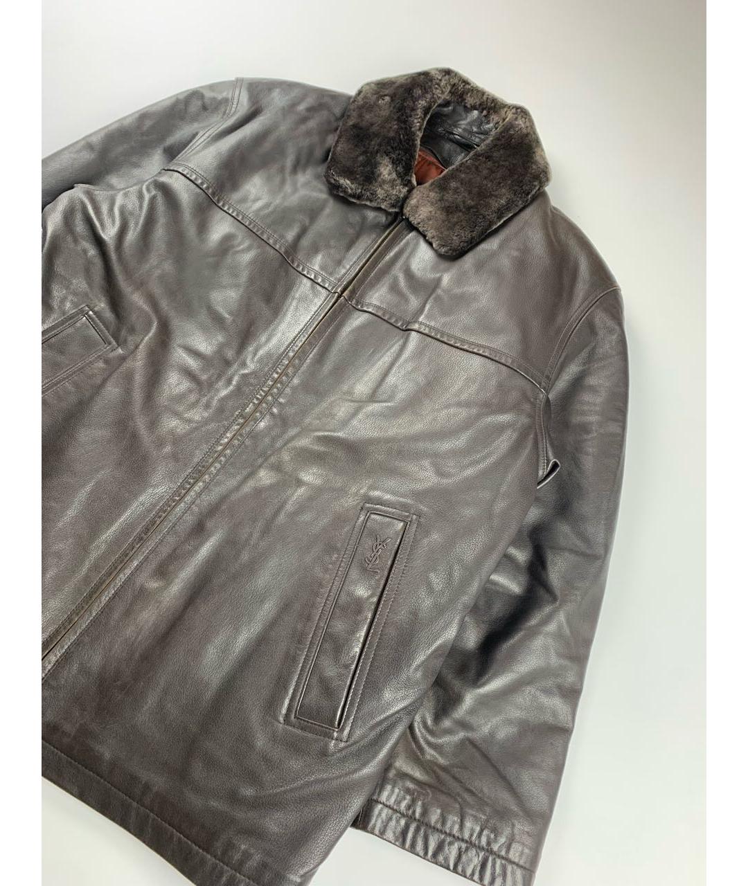 SAINT LAURENT Черная кожаная куртка, фото 2