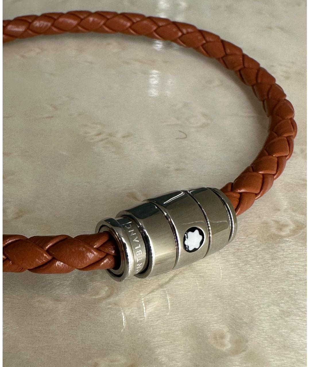 MONTBLANC Коричневый кожаный браслет, фото 4