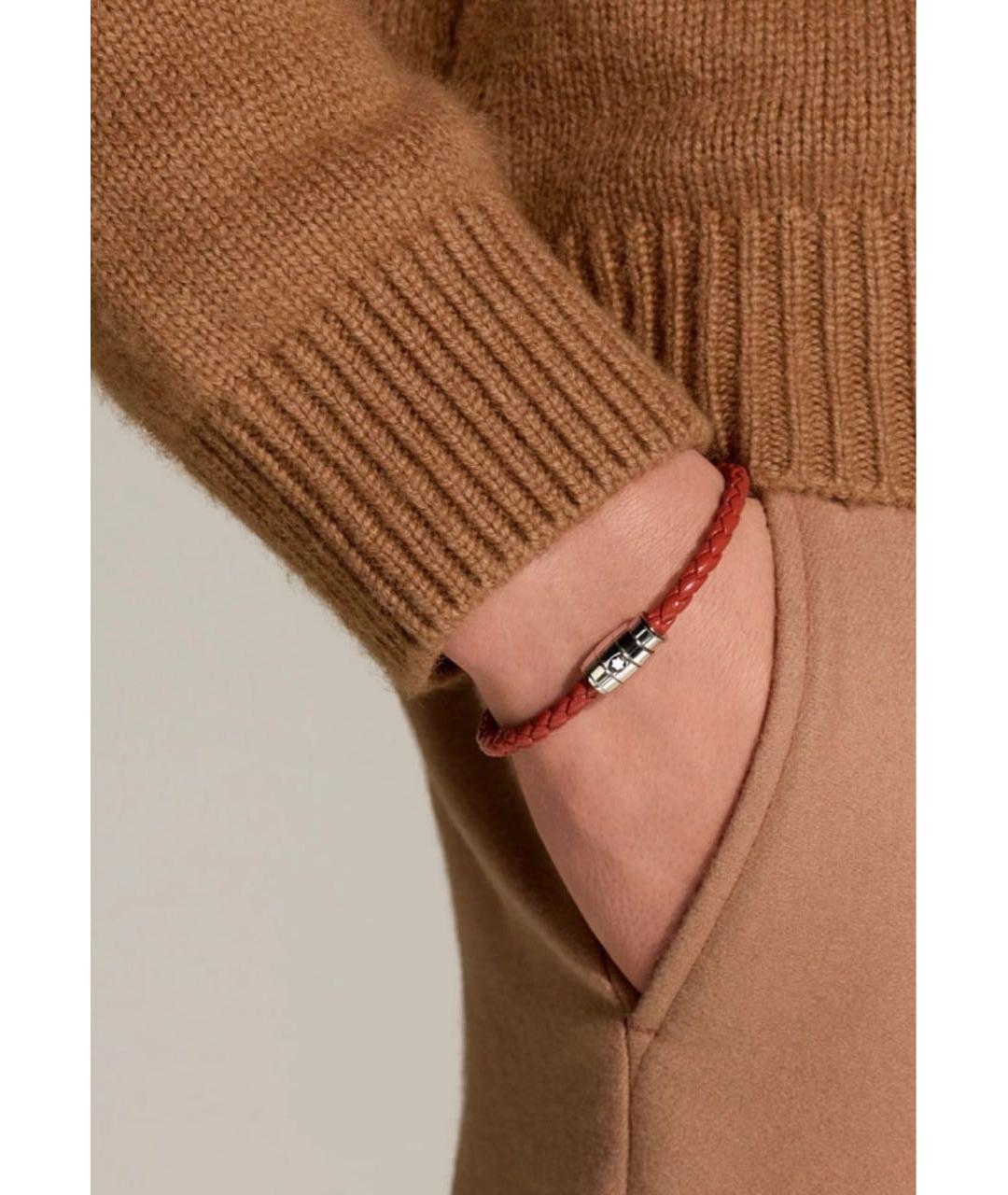 MONTBLANC Коричневый кожаный браслет, фото 8