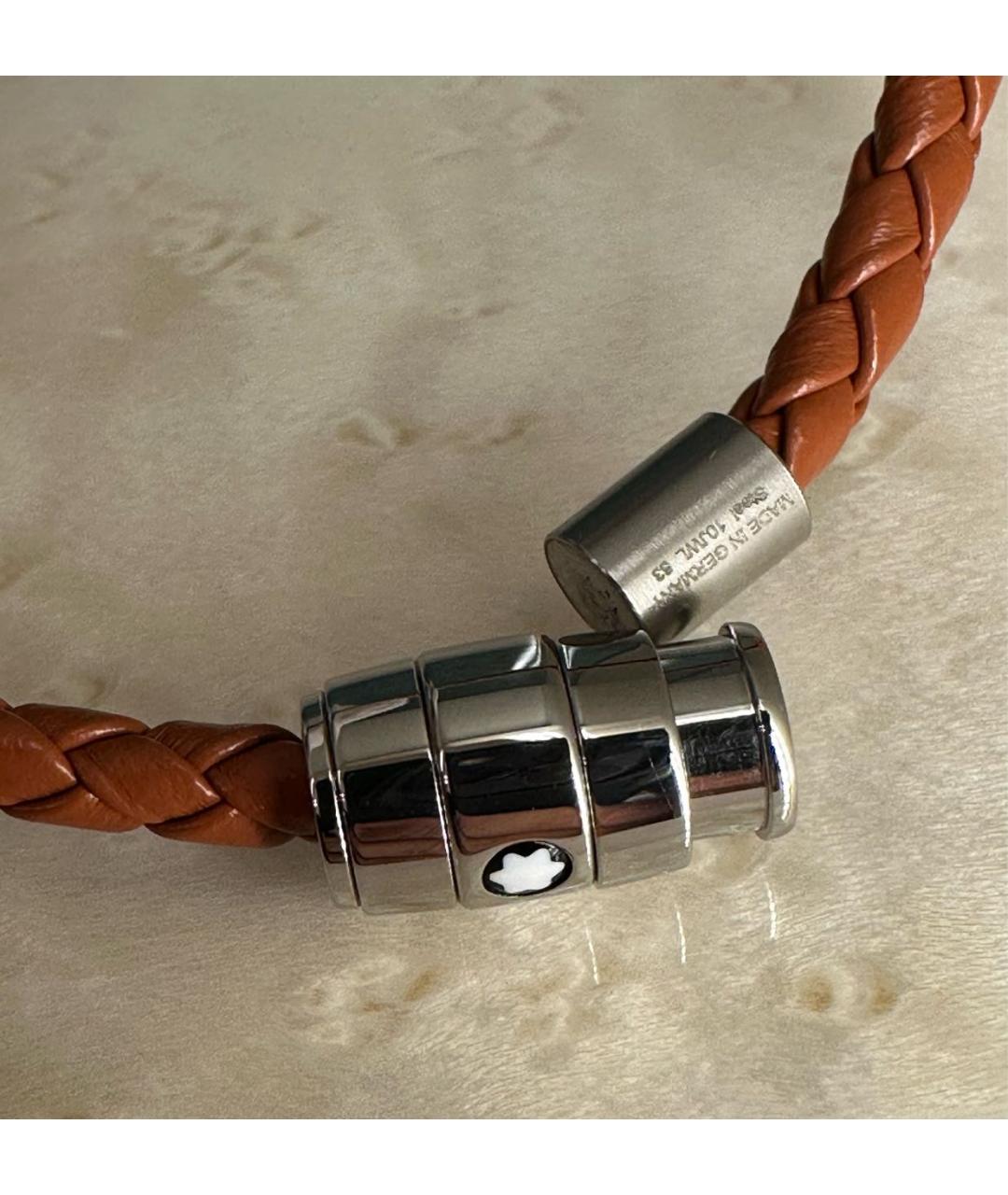 MONTBLANC Коричневый кожаный браслет, фото 5