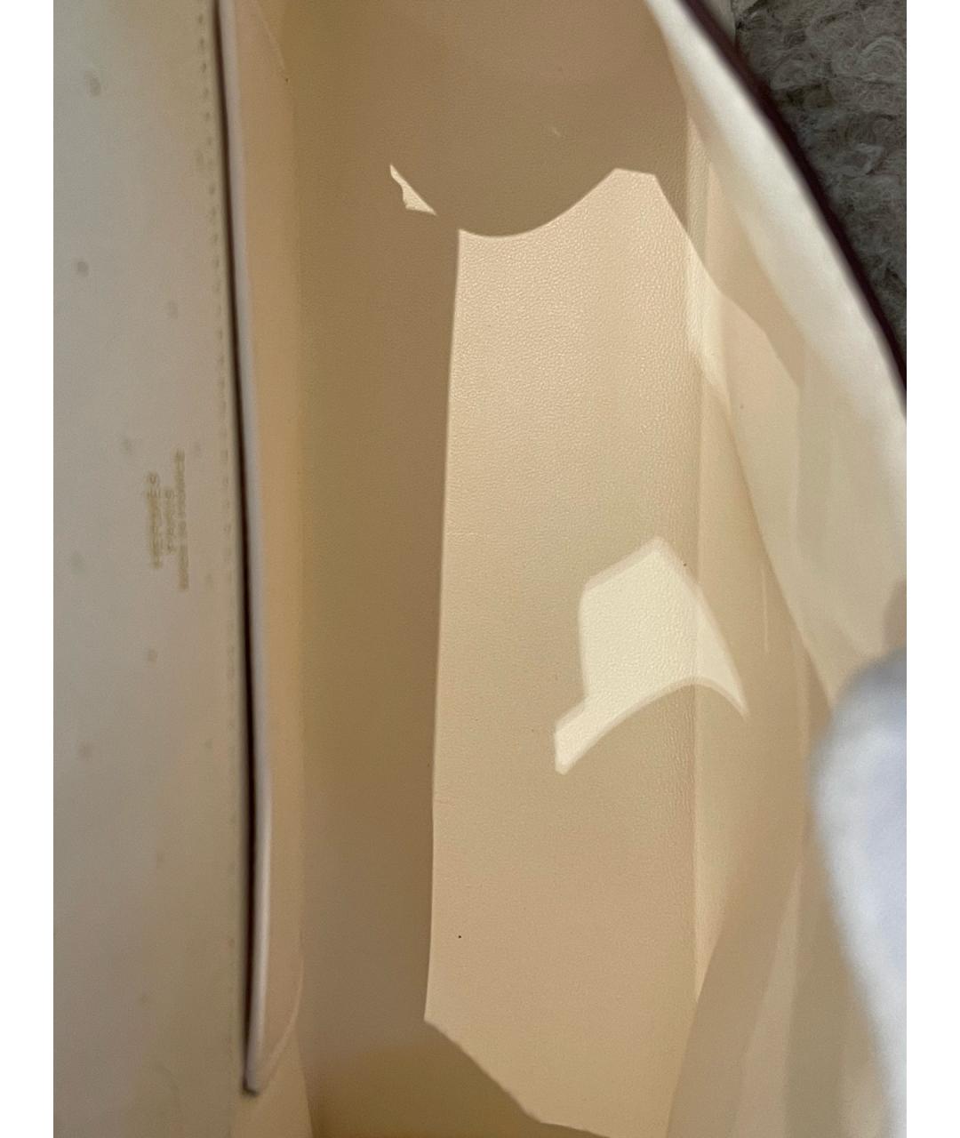 HERMES Белая сумка с короткими ручками из экзотической кожи, фото 7