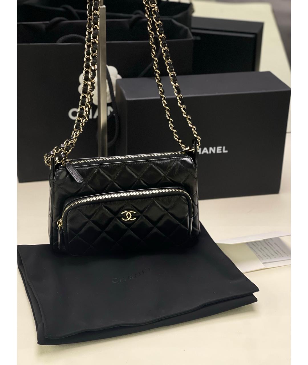 CHANEL Черная кожаная сумка через плечо, фото 2