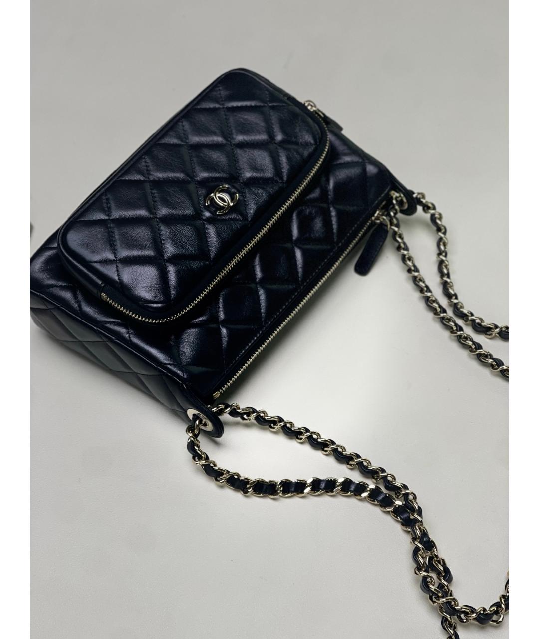 CHANEL Черная кожаная сумка через плечо, фото 6