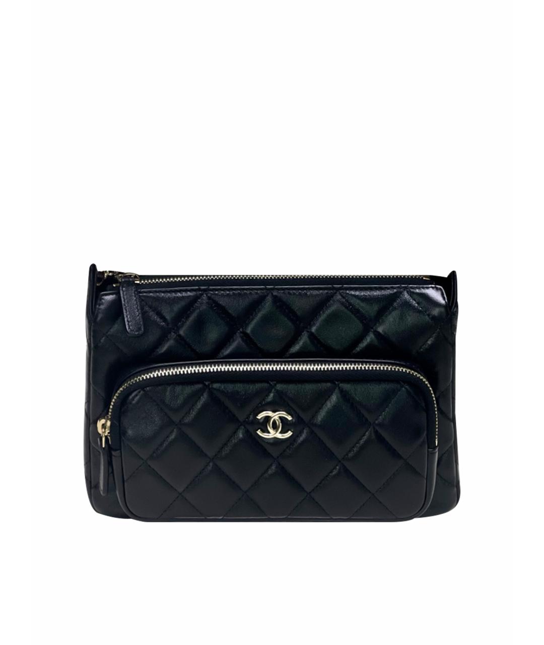 CHANEL Черная кожаная сумка через плечо, фото 1