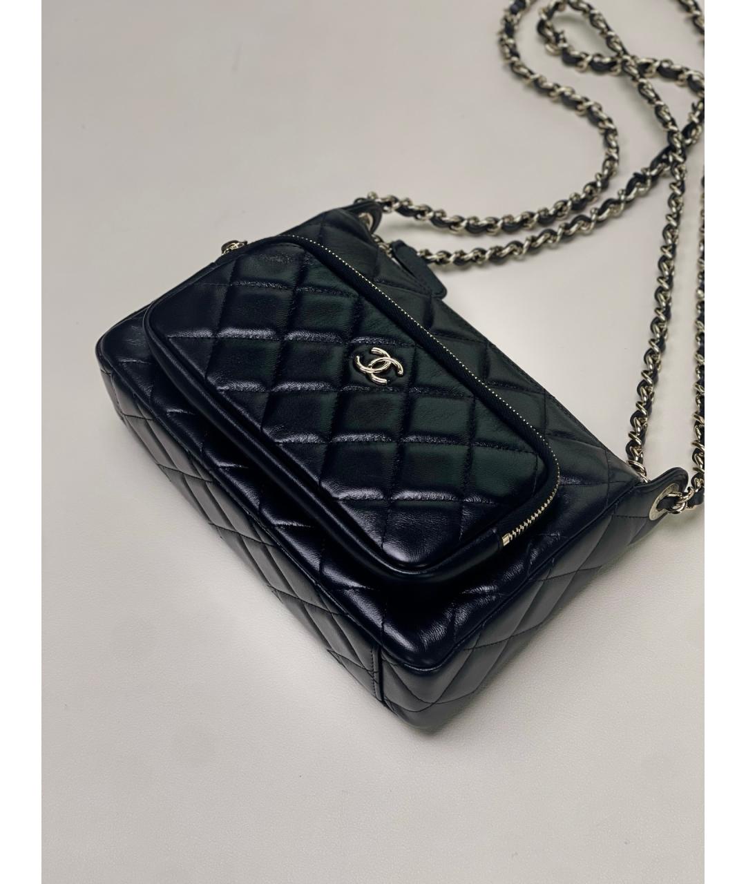 CHANEL Черная кожаная сумка через плечо, фото 3