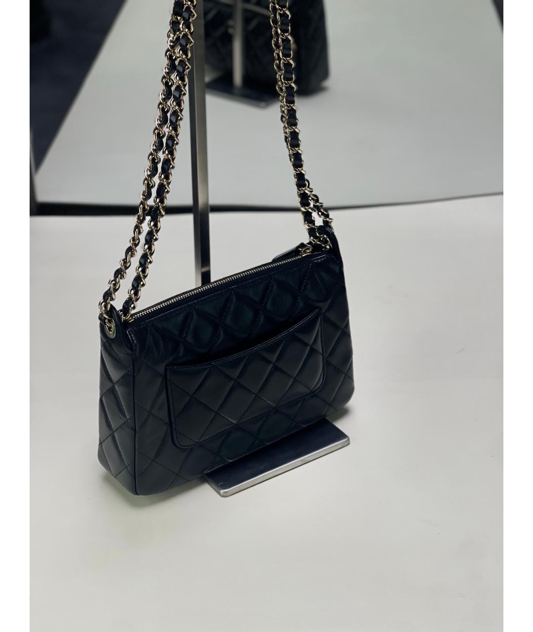 CHANEL Черная кожаная сумка через плечо, фото 4