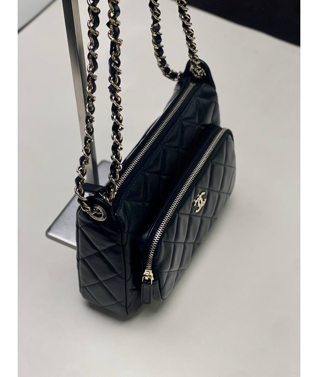 CHANEL Черная кожаная сумка через плечо, фото 5