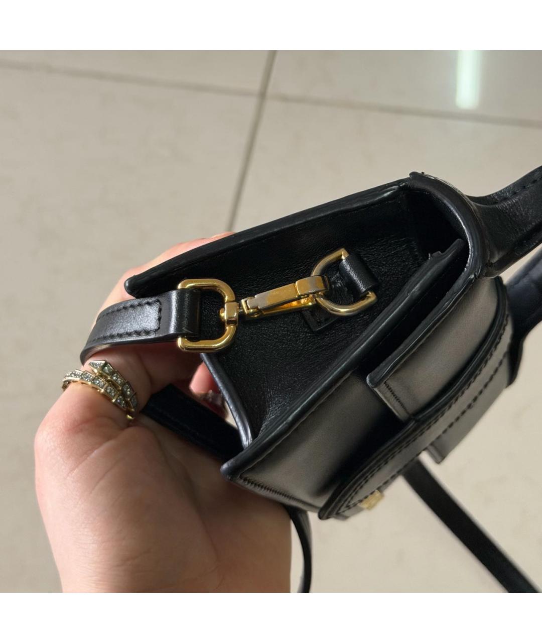 JACQUEMUS Черная кожаная сумка через плечо, фото 6