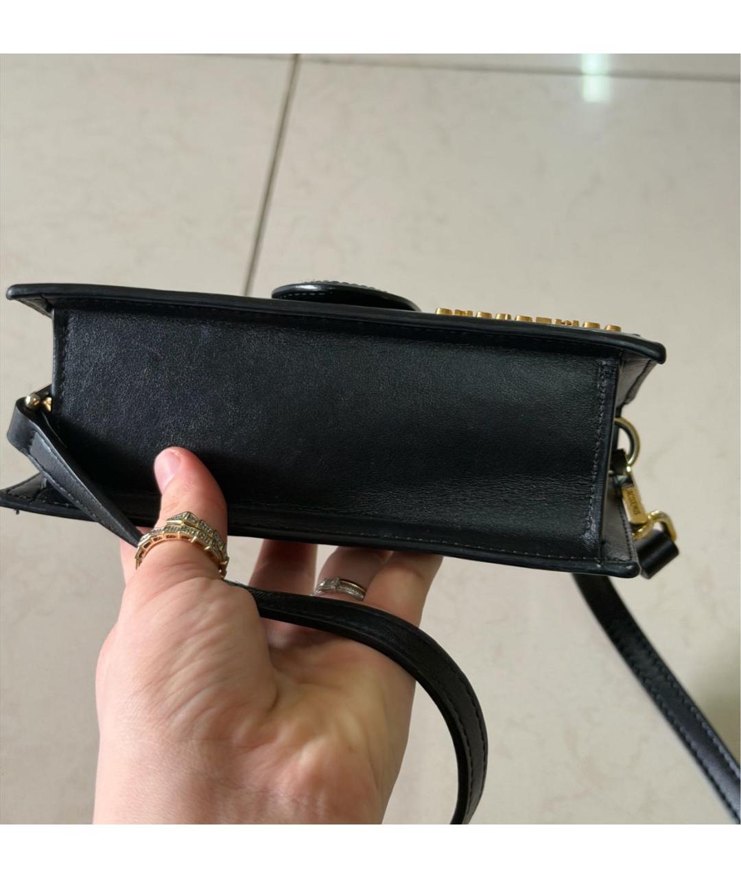 JACQUEMUS Черная кожаная сумка через плечо, фото 8