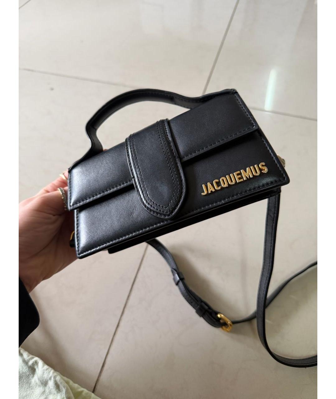 JACQUEMUS Черная кожаная сумка через плечо, фото 9