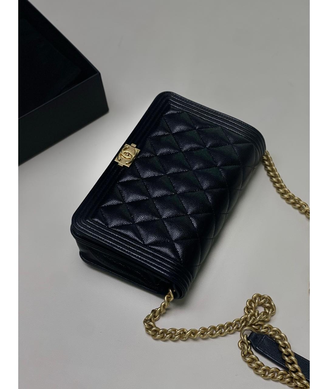 CHANEL Черная кожаная сумка через плечо, фото 8