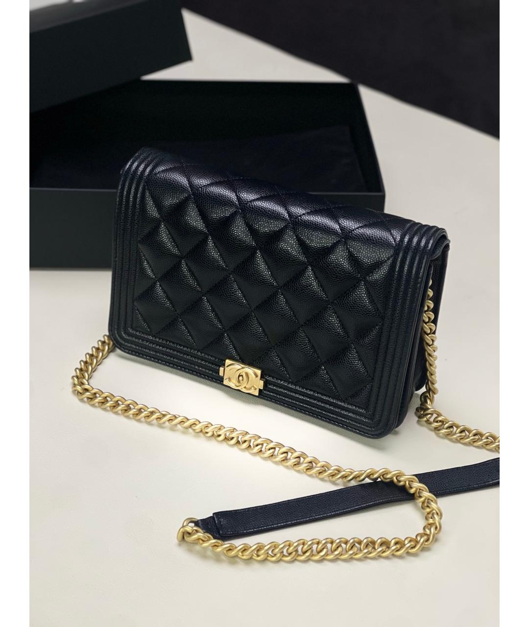 CHANEL Черная кожаная сумка через плечо, фото 4