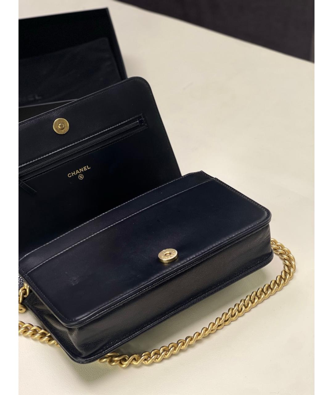 CHANEL Черная кожаная сумка через плечо, фото 7