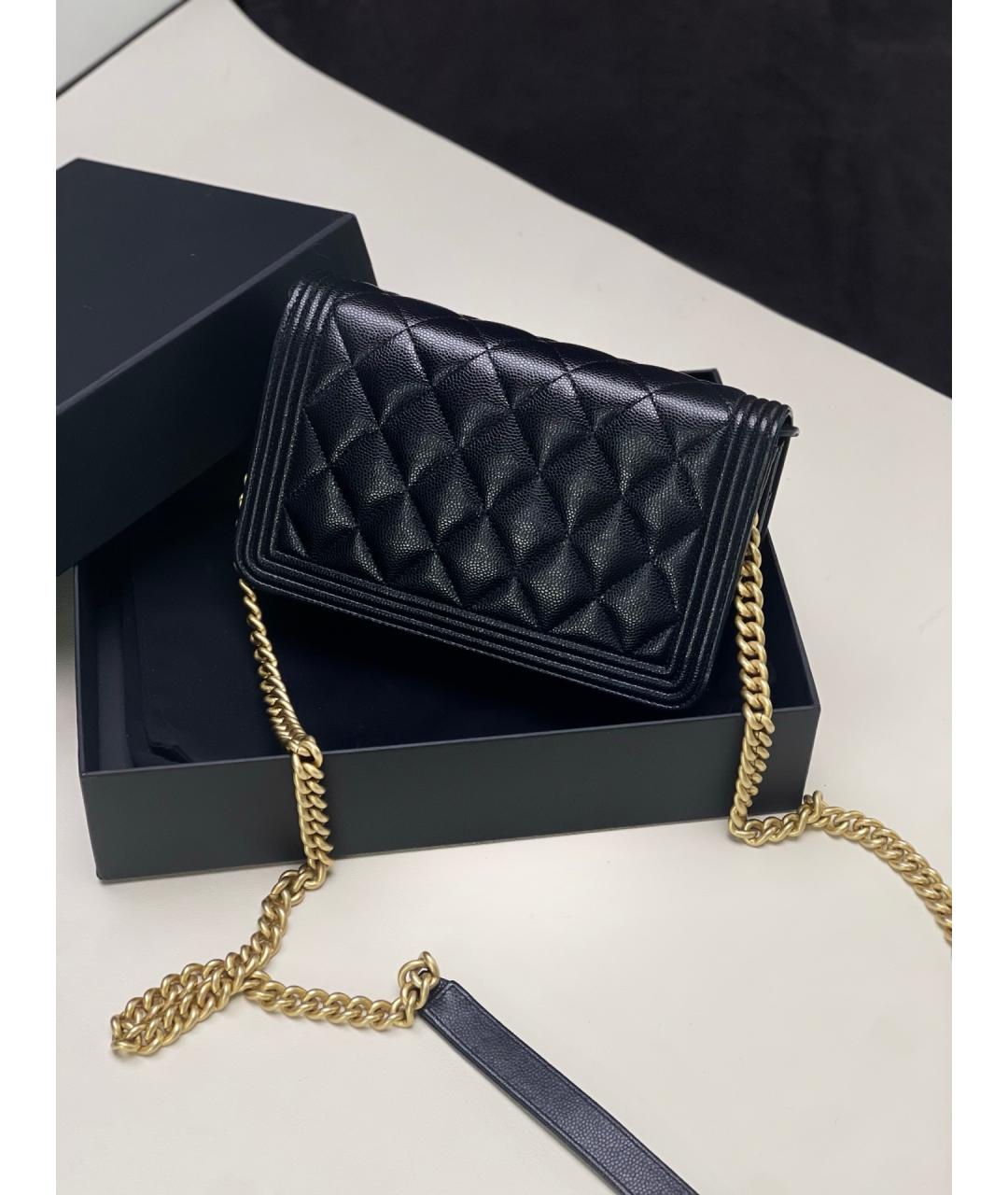 CHANEL Черная кожаная сумка через плечо, фото 3