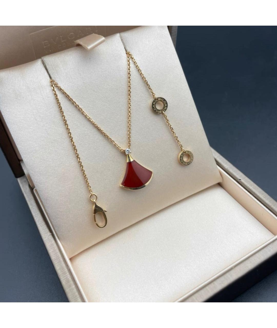 BVLGARI Бордовая подвеска из розового золота, фото 5