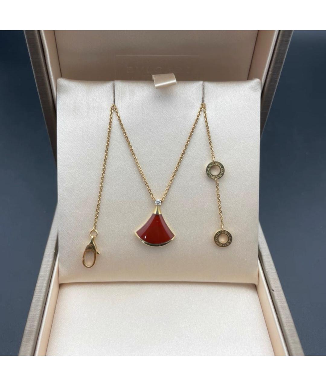 BVLGARI Бордовая подвеска из розового золота, фото 4