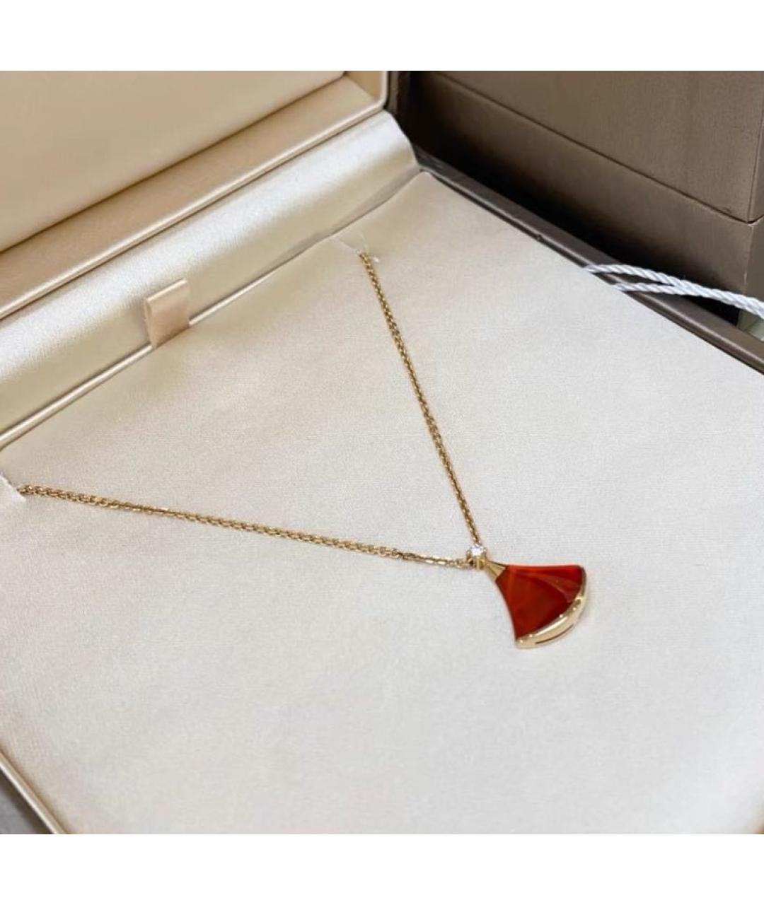 BVLGARI Бордовая подвеска из розового золота, фото 3