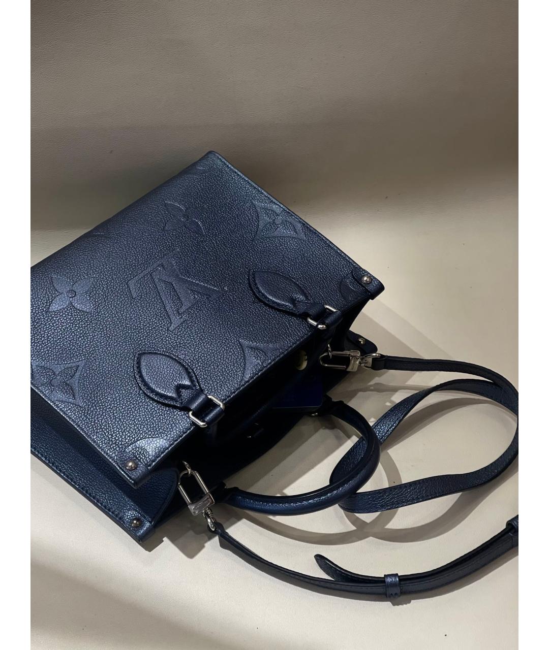 LOUIS VUITTON Голубая кожаная сумка с короткими ручками, фото 6