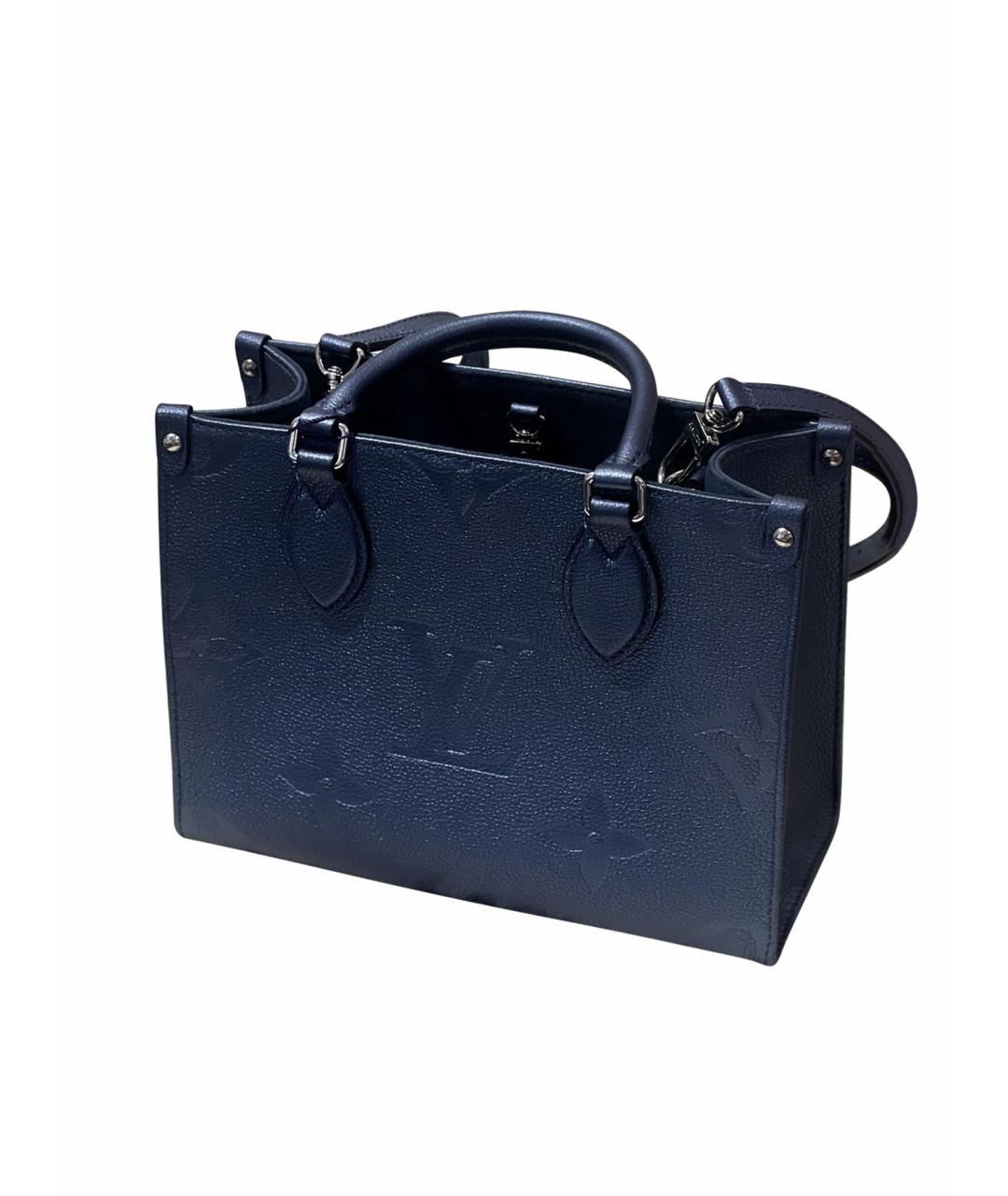 LOUIS VUITTON Голубая кожаная сумка с короткими ручками, фото 1