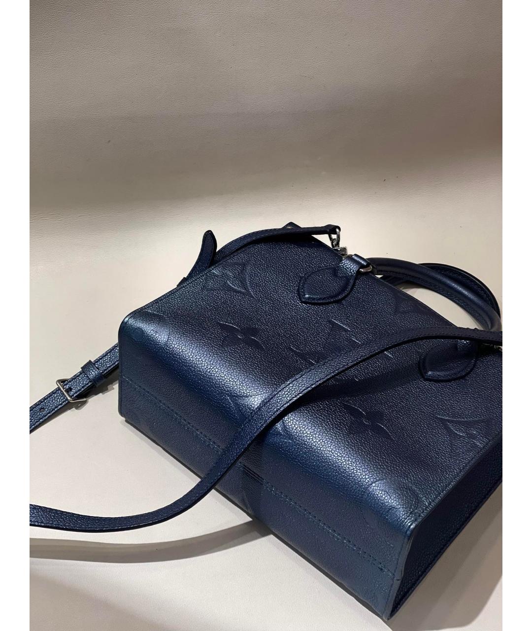 LOUIS VUITTON Голубая кожаная сумка с короткими ручками, фото 4