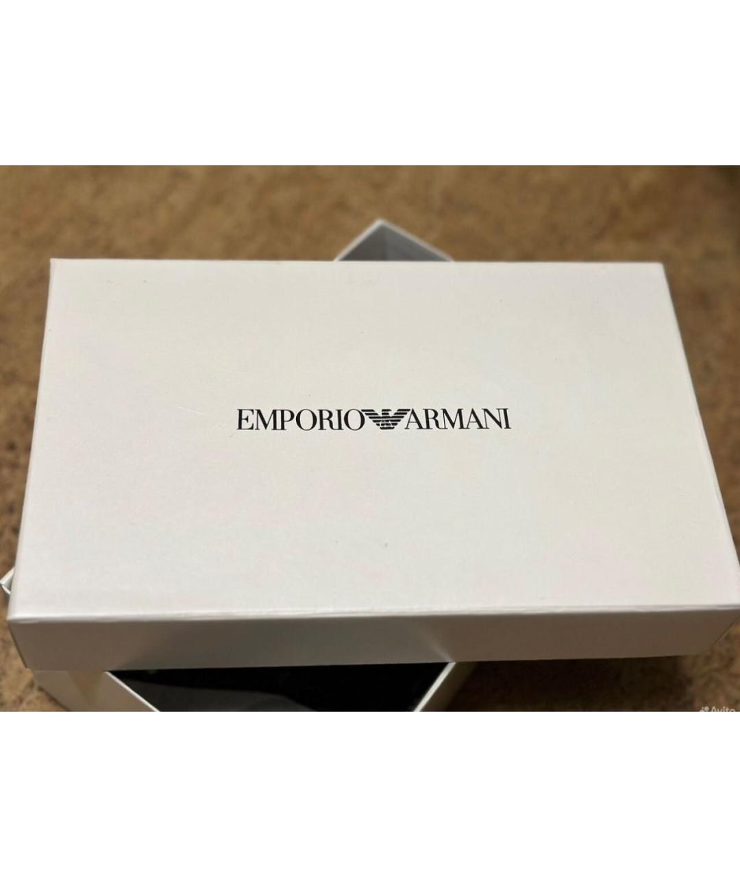 EMPORIO ARMANI Черные кожаные босоножки, фото 3